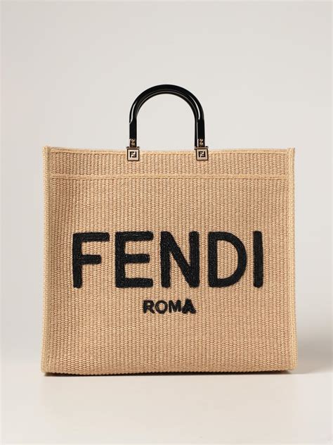 fendi straw tote|fendi shopping bag tote.